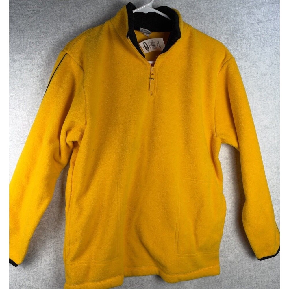 NWT OLD NAVY 1/4 Zip Pullover Fleece Sweatshirt Yellow Youth XL 12-14 Polyester